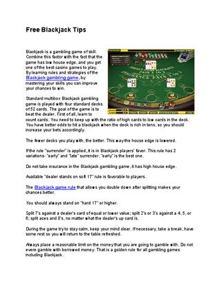 Blackjack dealer rules